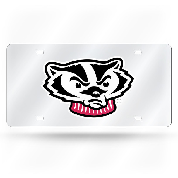 Wisconsin Badgers Silver Laser Cut Tag  | Rico Industries | LZS450102 Wisconsin Badgers Silver Laser Cut Tag  | Rico Industries | LZS450102