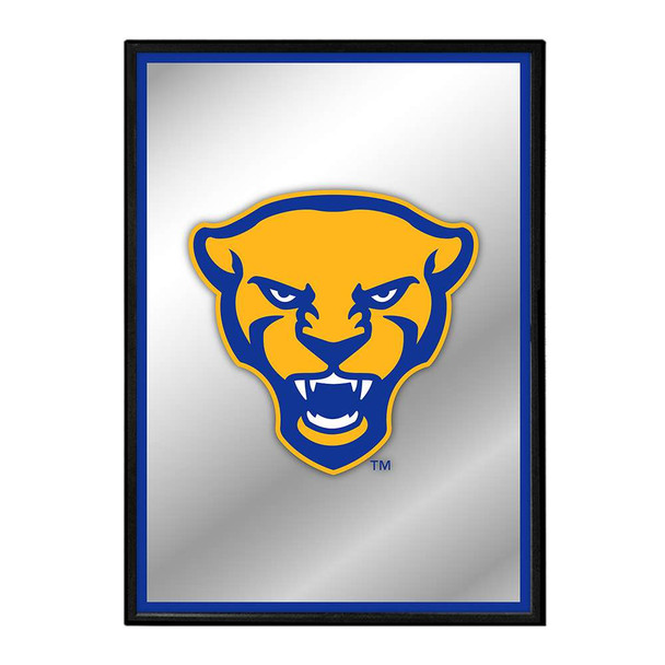 Pittsburgh Panthers: Mascot - Framed Mirrored Wall Sign - Royal Edge | The Fan-Brand | NCPITT-275-01A