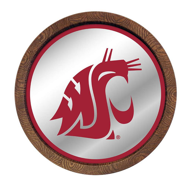Washington State Cougars: Logo - Mirrored Barrel Top Mirrored Wall Sign | The Fan-Brand | NCWAST-245-01