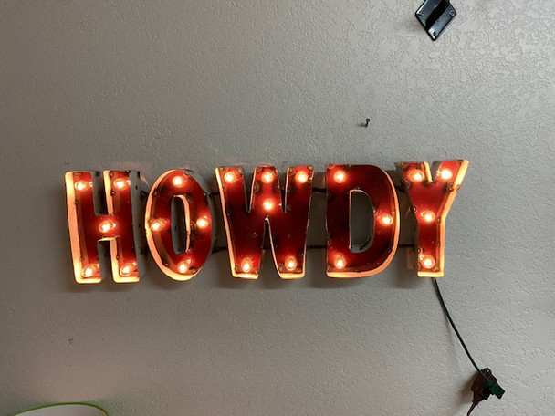 Texas A&M Aggies Recycled Metal Wall Decor Howdy Illuminated - Block | LRT SALES | HOWDY1WDLGT