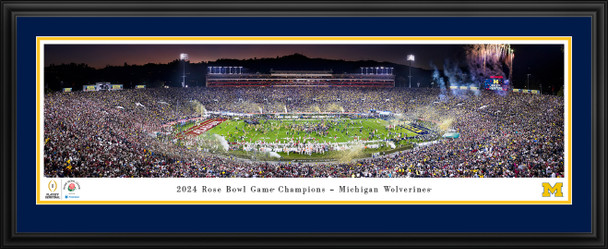 Michigan Wolverines 2024 Rose Bowl Champions Panoramic Photo Deluxe Matted Frame  | Blakeway | ROSEC24UMIU