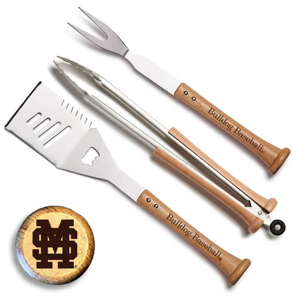 Mississippi State Bulldogs TRIPLE PLAY Combo BBQ Set | Baseball BBQ | GRTLSTTPMSB_660251606644