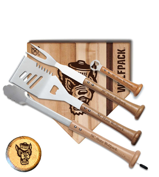 NC State Wolfpack Grand Slam Combo BBQ Set | Baseball BBQ | GRTLSTGSNCSWP_647625389686