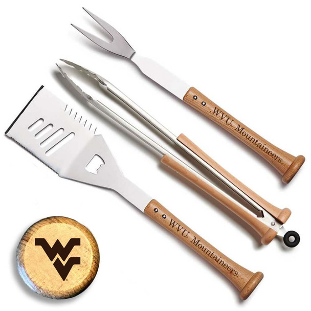 West Virginia Mountaineers TRIPLE PLAY Combo BBQ Set | Baseball BBQ | GRTLSTTPWVM West Virginia Mountaineers TRIPLE PLAY Combo BBQ Set | Baseball BBQ | GRTLSTTPWVM