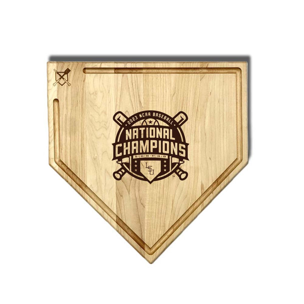 LSU Tigers National Champions Full Size Home Plate Cutting Board With Trough | Baseball BBQ | GRTLHPCBT17LSUNC LSU Tigers National Champions Full Size Home Plate Cutting Board With Trough | Baseball BBQ | GRTLHPCBT17LSUNC