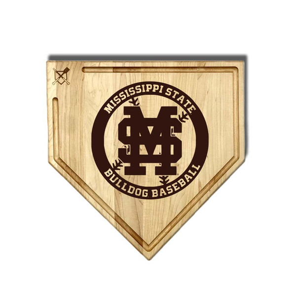 Mississippi State Bulldogs Full Size Home Plate Cutting Board With Trough | Baseball BBQ | GRTLHPCBT17MSB Mississippi State Bulldogs Full Size Home Plate Cutting Board With Trough | Baseball BBQ | GRTLHPCBT17MSB