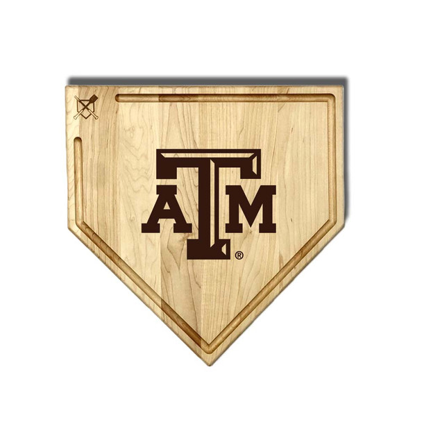 Texas A&M Aggies Full Size Home Plate Cutting Board With Trough | Baseball BBQ | GRTLHPCBT17TAMA