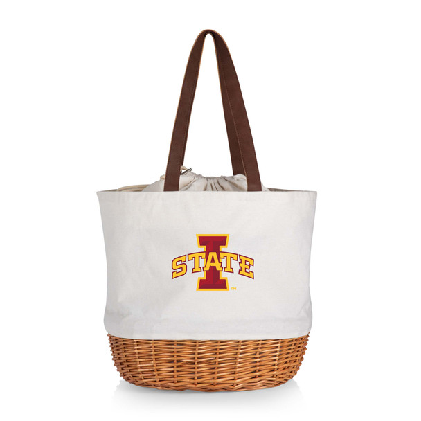 Iowa State Cyclones Coronado Canvas and Willow Basket Tote | Picnic Time | 203-00-187-234-0