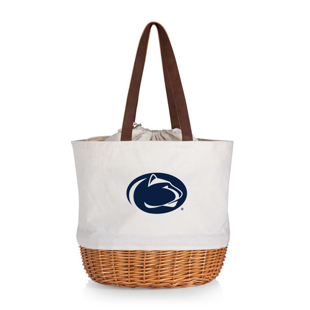 Penn State Nittany Lions Coronado Canvas and Willow Basket Tote | Picnic Time | 203-00-187-494-0