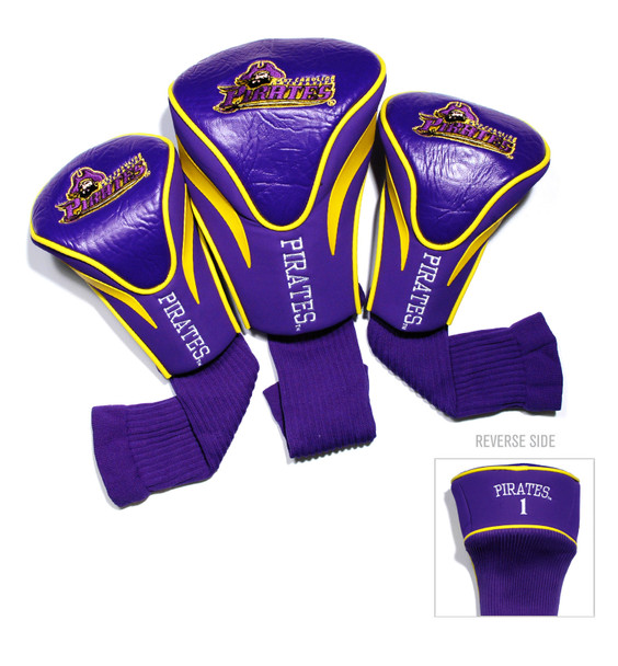 East Carolina Pirates 3 Pack Embroidered Contour Golf Headcovers | Team Golf |24694