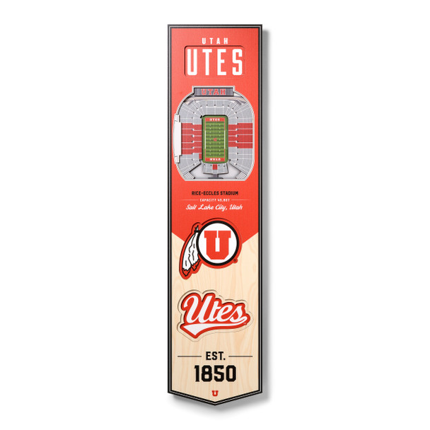 Utah Utes 3D Stadium 8x32 Banner | Stadium Views | 0952275