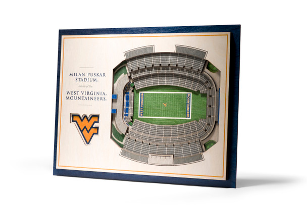 West Virginia Mountaineers 5-Layer StadiumView 3D Wall Art | Stadium Views | 5028687