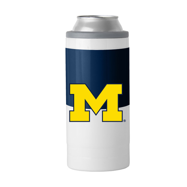 Michigan Wolverines Colorblock 12oz Slim Can Coolie| Logo Brands |LGC171-S12C-11 Michigan Wolverines Colorblock 12oz Slim Can Coolie| Logo Brands |LGC171-S12C-11