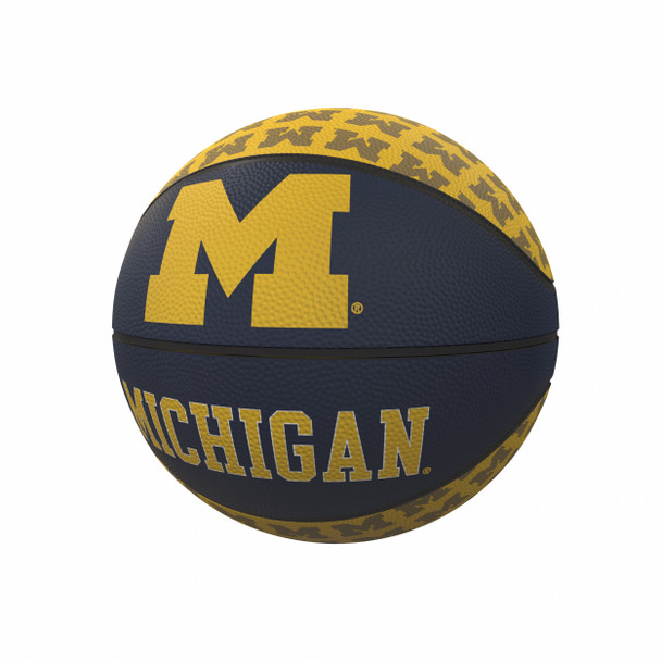 Michigan Wolverines Repeating Logo Mini-Size Rubber Basketball| Logo Brands |LGC171-91MR-1