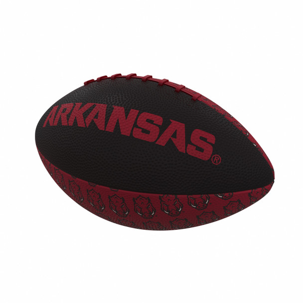 Arkansas Razorbacks Repeating Mini-Size Rubber Football| Logo Brands |LGC108-93MR-3