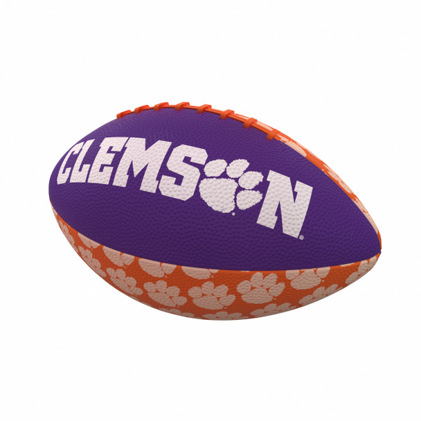 Clemson Tigers Repeating Mini-Size Rubber Football| Logo Brands |LGC123-93MR-3