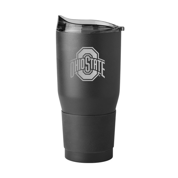Ohio State Buckeyes 30oz Etch Powder Coat Tumbler| Logo Brands |LGC191-S30PT-BLK-9