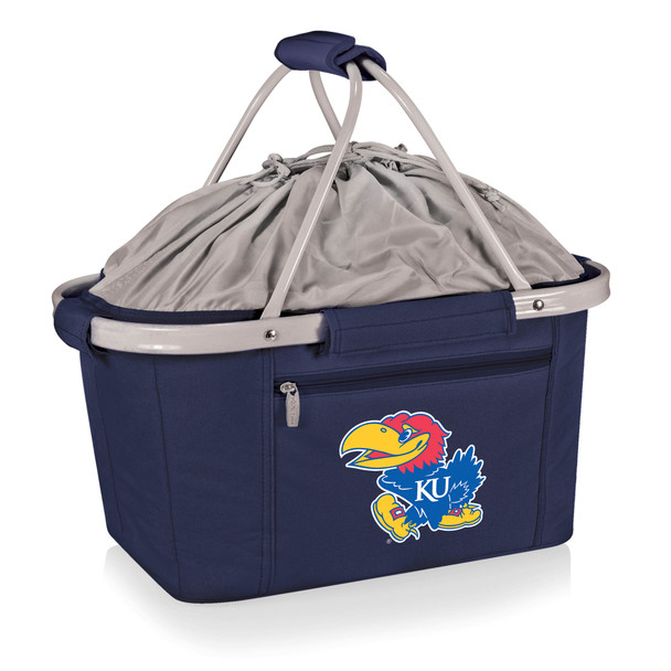 Kansas Jayhawks Metro Basket Collapsible Cooler Tote - Blue | Picnic Time | 645-00-138-244-0 Kansas Jayhawks Metro Basket Collapsible Cooler Tote - Blue | Picnic Time | 645-00-138-244-0
