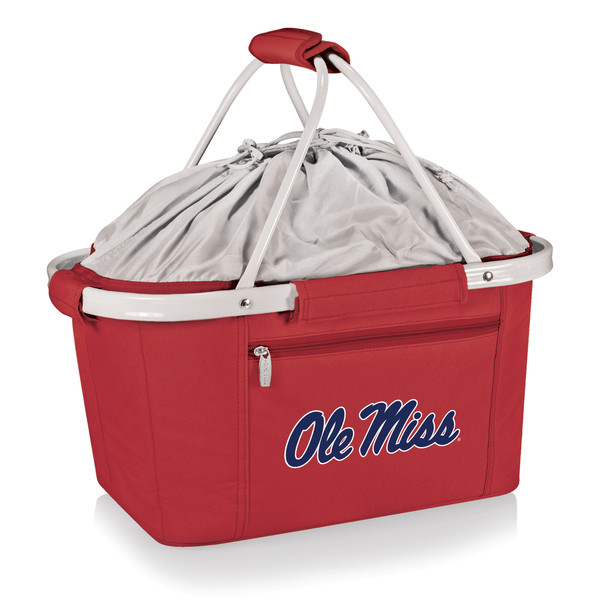 Mississippi Rebels Metro Basket Collapsible Cooler Tote | Picnic Time | 645-00-100-374-0