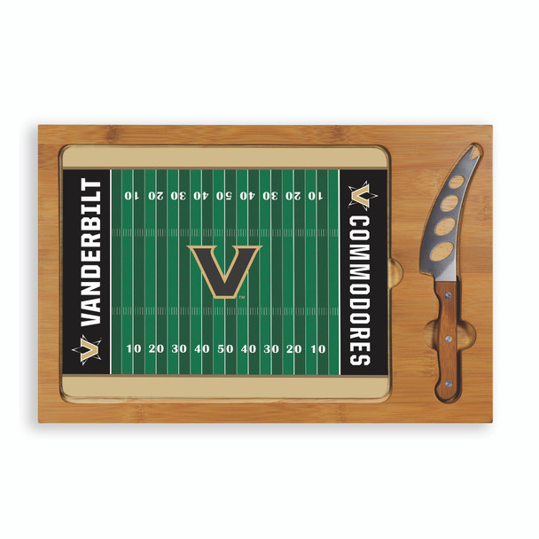 Vanderbilt Commodores Icon Glass Top Cutting Board & Knife Set | Picnic Time | 910-00-505-584-0 Vanderbilt Commodores Icon Glass Top Cutting Board & Knife Set | Picnic Time | 910-00-505-584-0