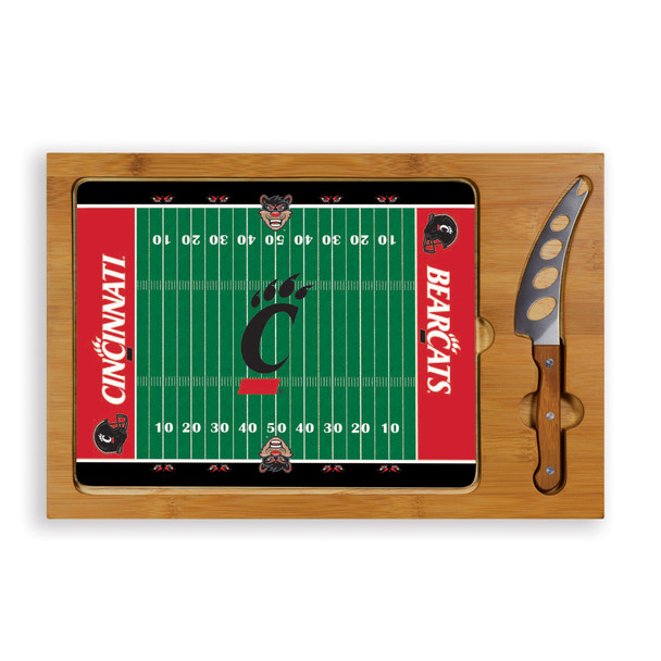 Cincinnati Bearcats Icon Glass Top Cutting Board & Knife Set | Picnic Time | 910-00-505-664-0 Cincinnati Bearcats Icon Glass Top Cutting Board & Knife Set | Picnic Time | 910-00-505-664-0