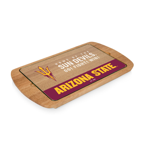 Arizona State Sun Devils Billboard Glass Top Serving Tray | Picnic Time | 911-01-505-024-0