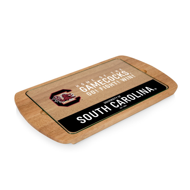 South Carolina Gamecocks Billboard Glass Top Serving Tray | Picnic Time | 911-01-505-524-0
