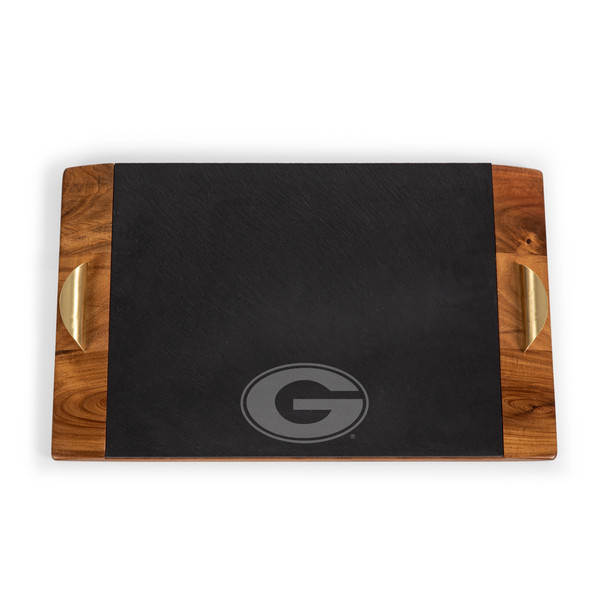 Georgia Bulldogs Covina Acacia and Slate Serving Tray | Picnic Time | 957-07-512-183-0
