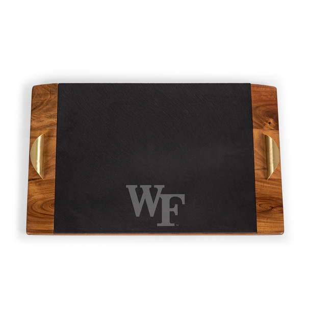 Wake Forest Demon Deacons Covina Acacia and Slate Serving Tray | Picnic Time | 957-07-512-613-0 Wake Forest Demon Deacons Covina Acacia and Slate Serving Tray | Picnic Time | 957-07-512-613-0