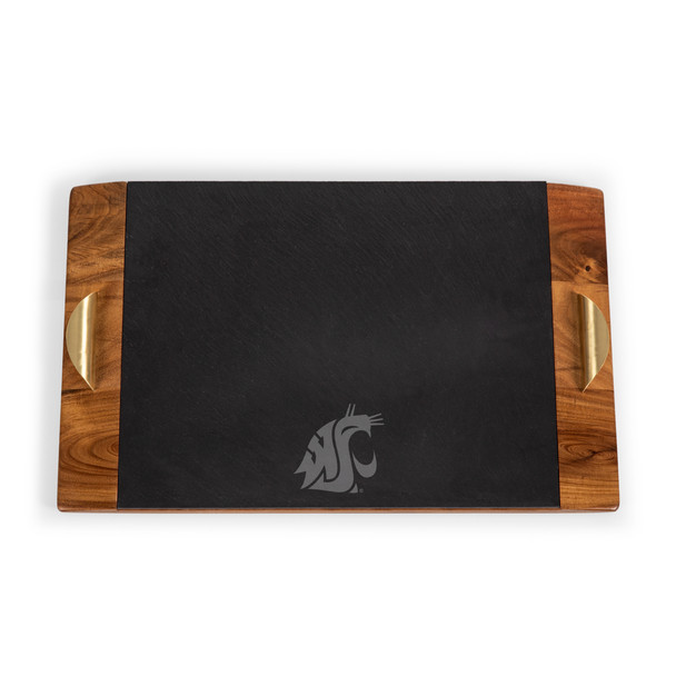 Washington State Cougars Covina Acacia and Slate Serving Tray | Picnic Time | 957-07-512-633-0