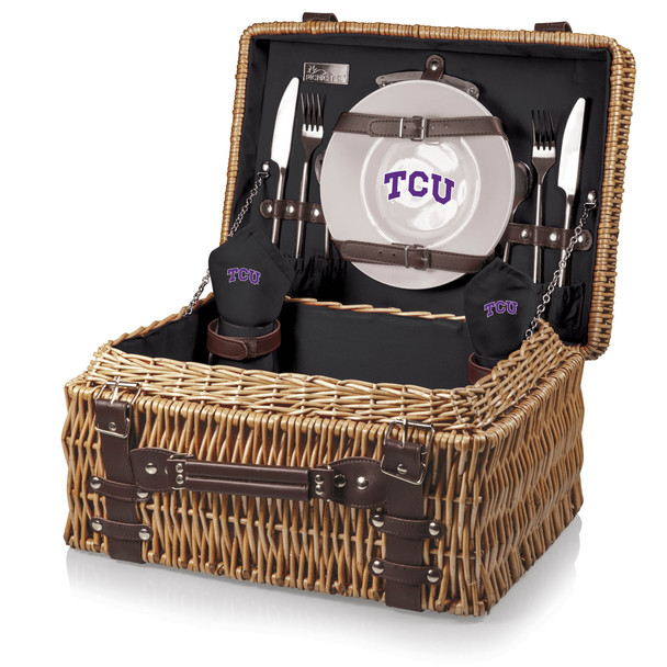 TCU Horned Frogs Champion Picnic Basket | Picnic Time | 208-40-179-844-0 TCU Horned Frogs Champion Picnic Basket | Picnic Time | 208-40-179-844-0