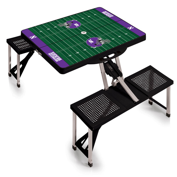 Northwestern Wildcats Picnic Table Portable Folding Table with Seats | Picnic Time | 811-00-175-435-0 Northwestern Wildcats Picnic Table Portable Folding Table with Seats | Picnic Time | 811-00-175-435-0