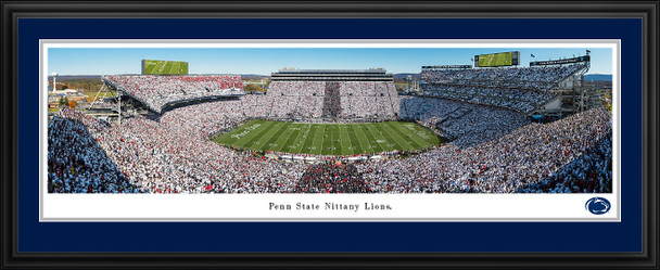 Penn State Nittany Lions Football Panoramic Helmet Stripe Photo - Deluxe Matted Frame  | Blakeway | PSU11D