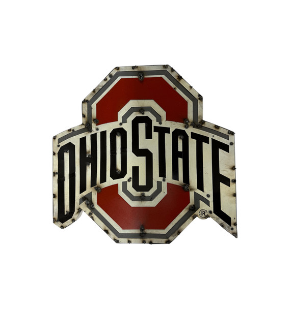 Ohio State Buckeyes Recycled Metal Wall Decor Illuminated | LRT Sales | OHSTWD