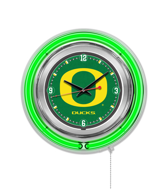 Oregon Ducks Double Neon Wall Clock | Holland Bar Stool Co. | Clk15OregUn
