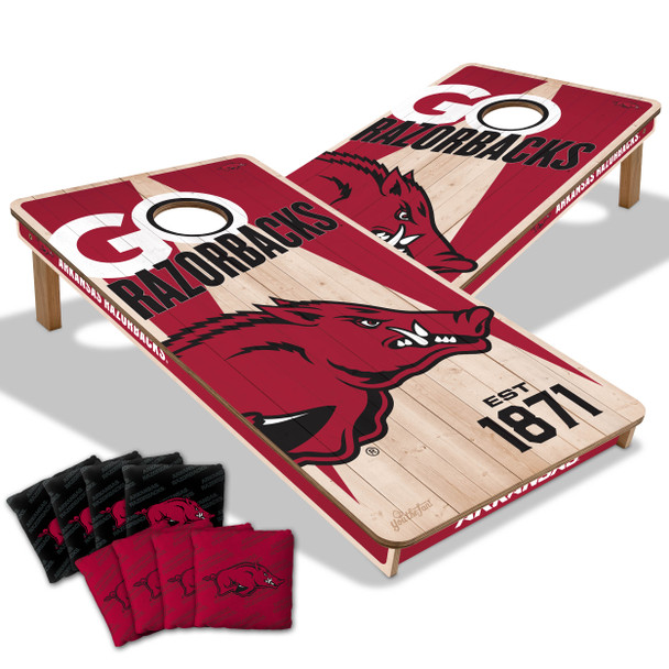 Arkansas Razorbacks 2x4 All Wood Cornhole Game Set| You the Fan |4606643