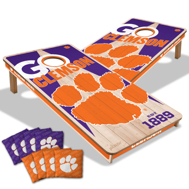 Clemson Tigers 2x4 All Wood Cornhole Game Set| You the Fan |4606667