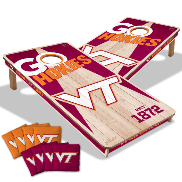 Virginia Tech Hokies 2x4 All Wood Cornhole Game Set| You the Fan |4615898