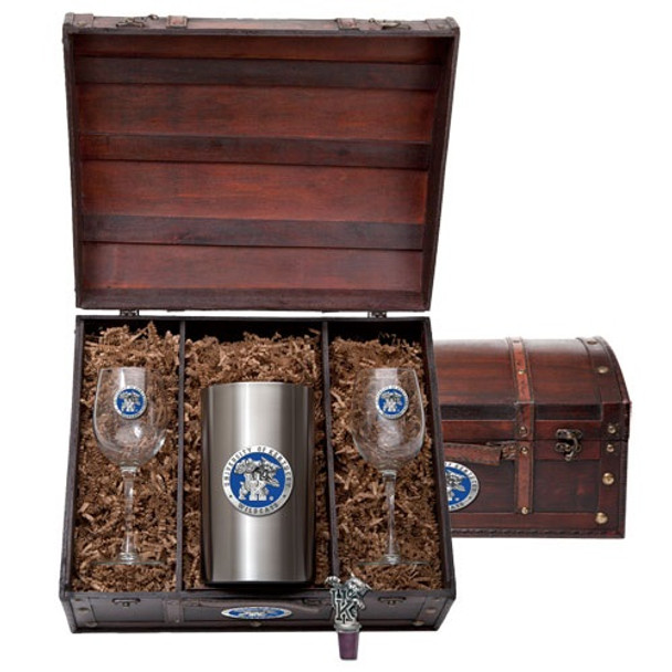 Kentucky Wildcats Wine Chest Set | Heritage Pewter | WSC10168EB
