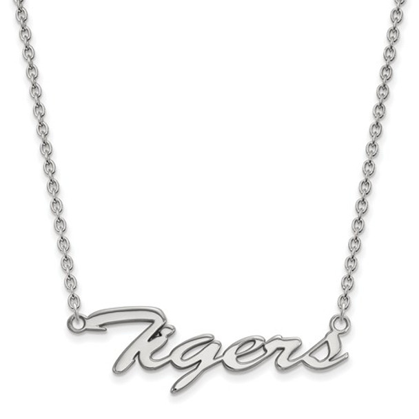 Clemson Tigers Script Logo Sterling Silver Necklace | Logo Art | SS043CU-18