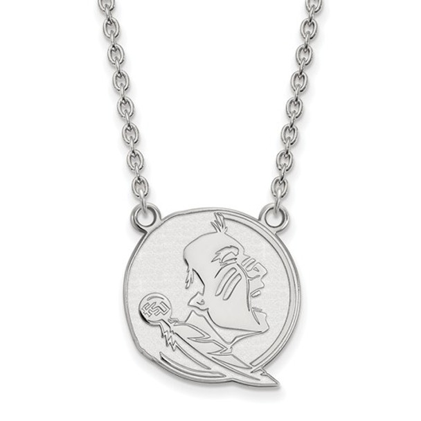 FSU Seminoles Sterling Silver Pendant Necklace | Logo Art | SS055FSU-18