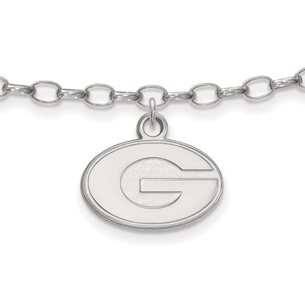 Georgia Bulldogs Sterling Silver Ankle Bracelet | Logo Art | SS030UGA
