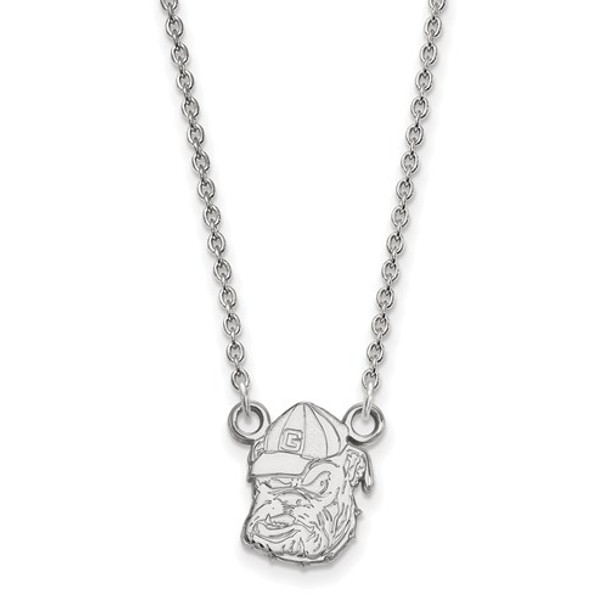 Georgia Bulldogs Sterling Silver Pendant Necklace | Logo Art | SS054UGA-18