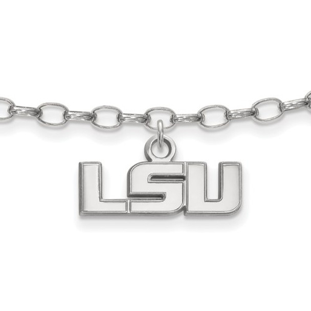 LSU Tigers Sterling Silver Ankle Bracelet | Logo Art | SS024LSU