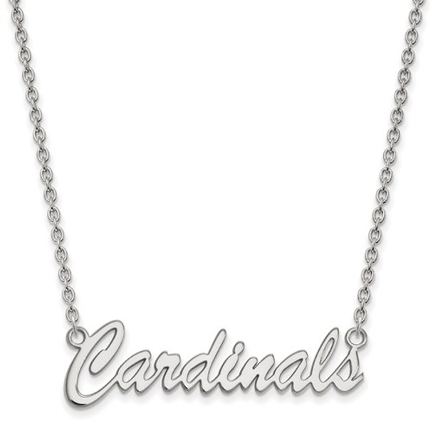 Louisville Cardinals Script Sterling Silver Necklace | Logo Art | SS067UL-18