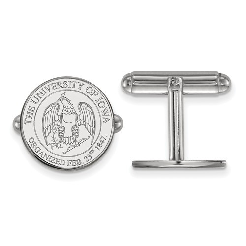 Iowa Hawkeyes Crest Sterling Silver Cufflinks | Logo Art | SS081UIA