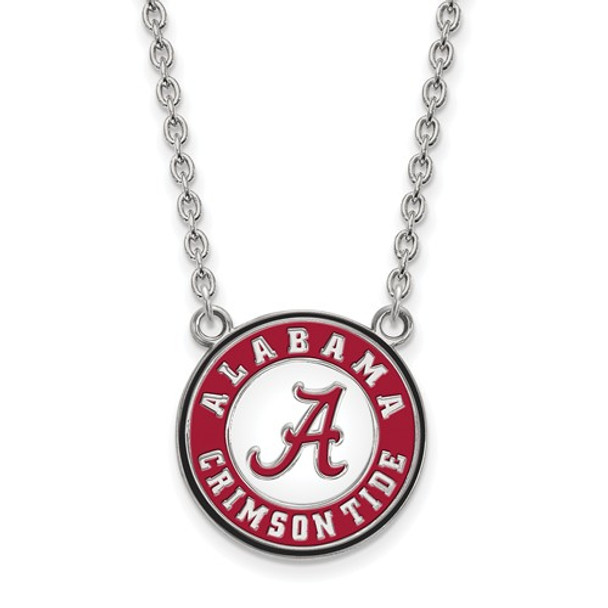 Alabama Crimson Tide Sterling Silver Enamel Necklace | Logo Art | SS092UAL-18
