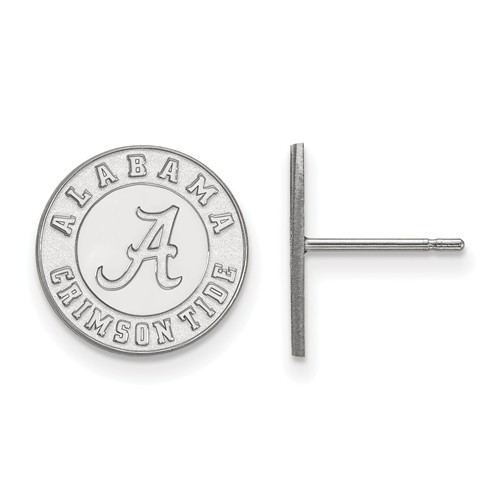Alabama Crimson Tide Circle Sterling Silver Post Earrings | Logo Art | SS050UAL