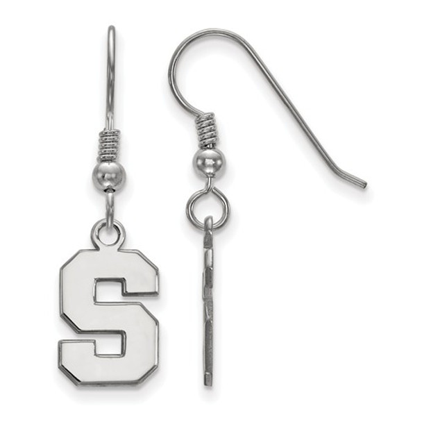 MSU Spartans S Logo Sterling Silver Dangle Earrings | Logo Art | SS007MIS