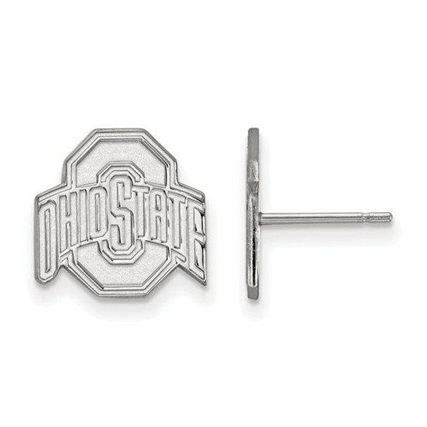 Ohio State Buckeyes Sterling Silver Post Earrings | Logo Art | SS009OSU